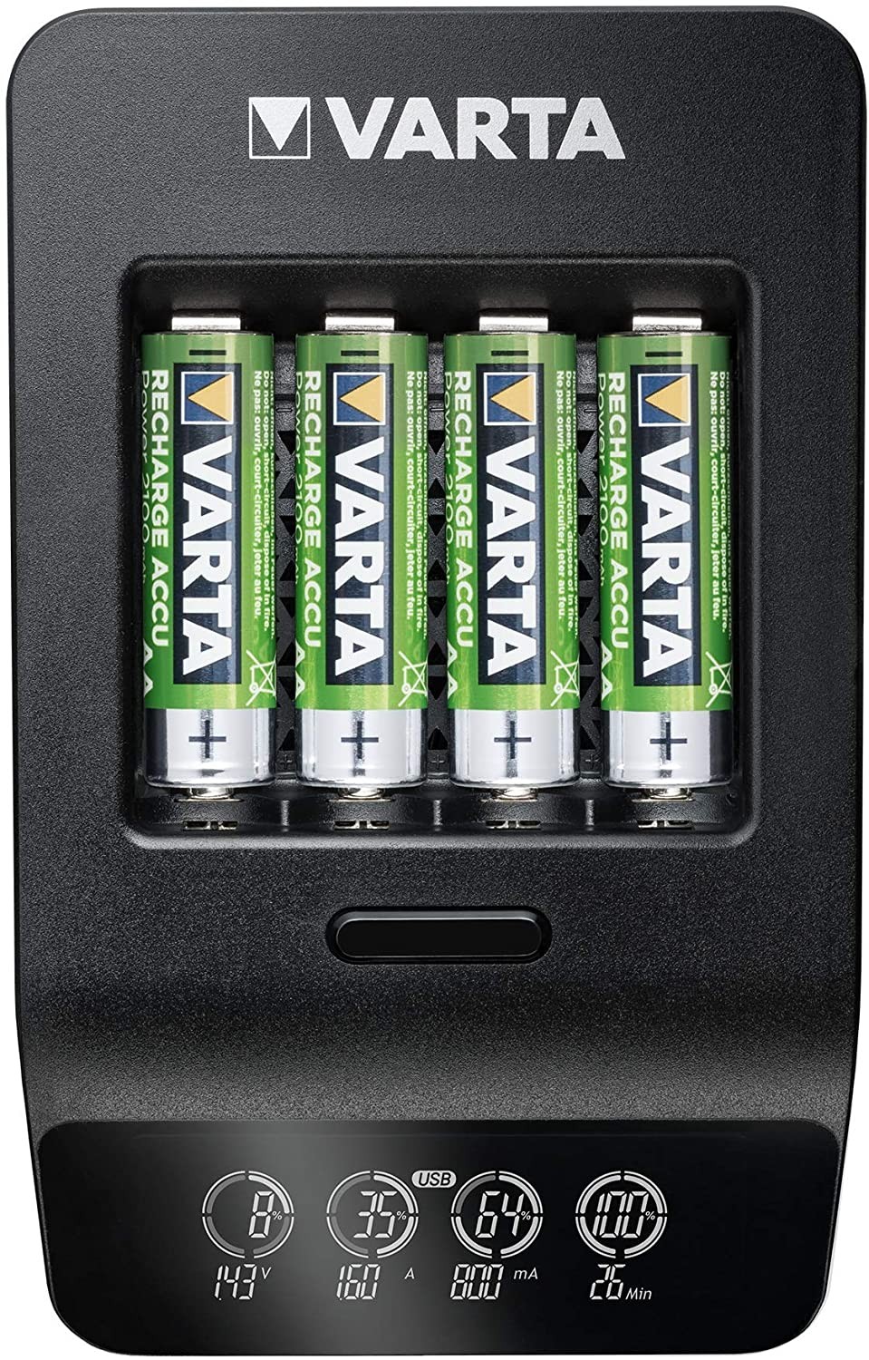 Зарядное устройство Varta LCD Smart Plus Charger+4xAA 2100 mAh (57684101441) цена 3026.47 грн - фотография 2