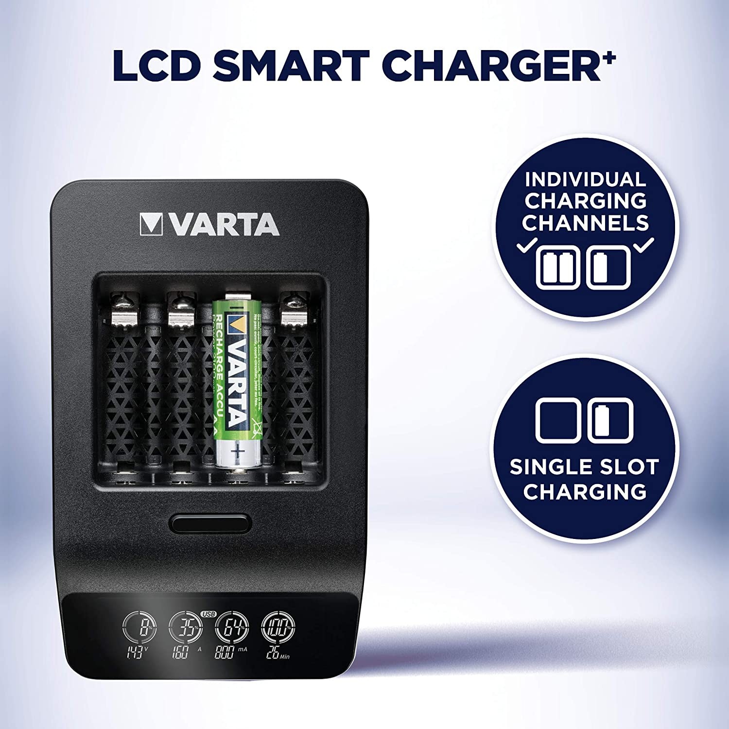 Зарядное устройство Varta LCD Smart Plus Charger+4xAA 2100 mAh (57684101441) отзывы - изображения 5