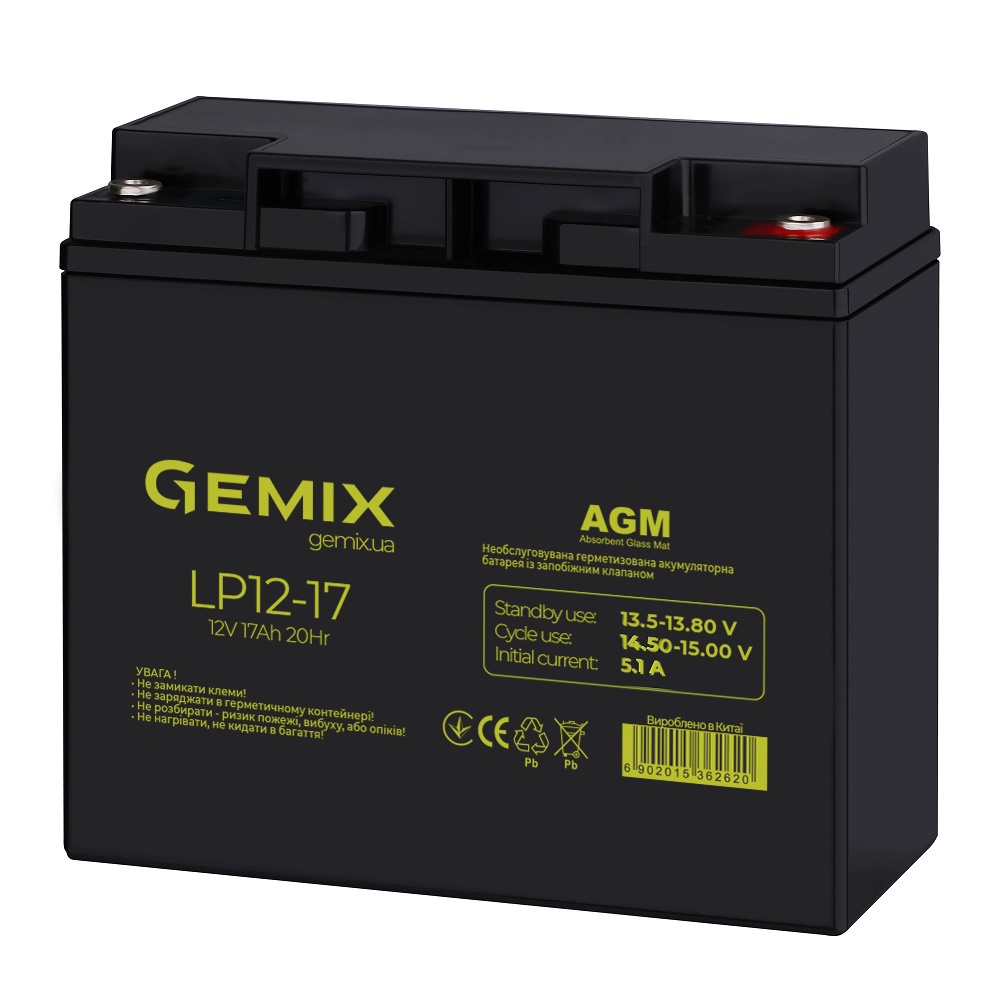 в продажу Акумулятор Gemix 12V 17 Ah (LP12-17) - фото 3