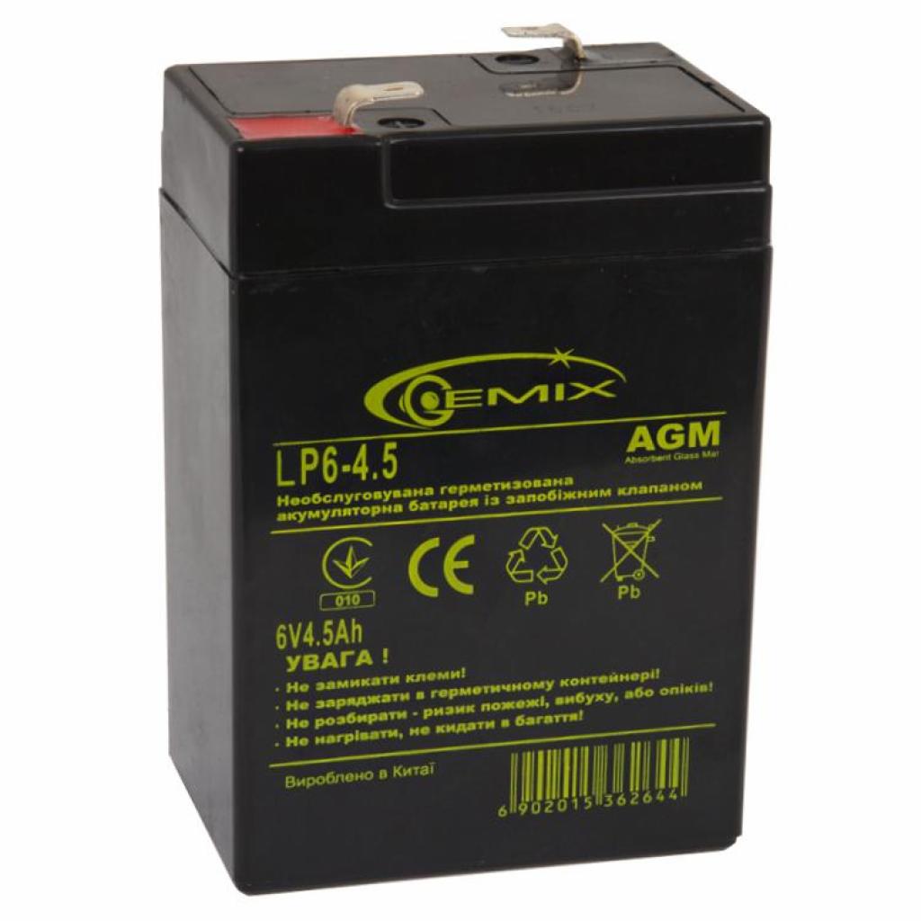 Аккумулятор свинцово-кислотный Gemix 6v 4.5 Ah (LP6-4.5 T2)