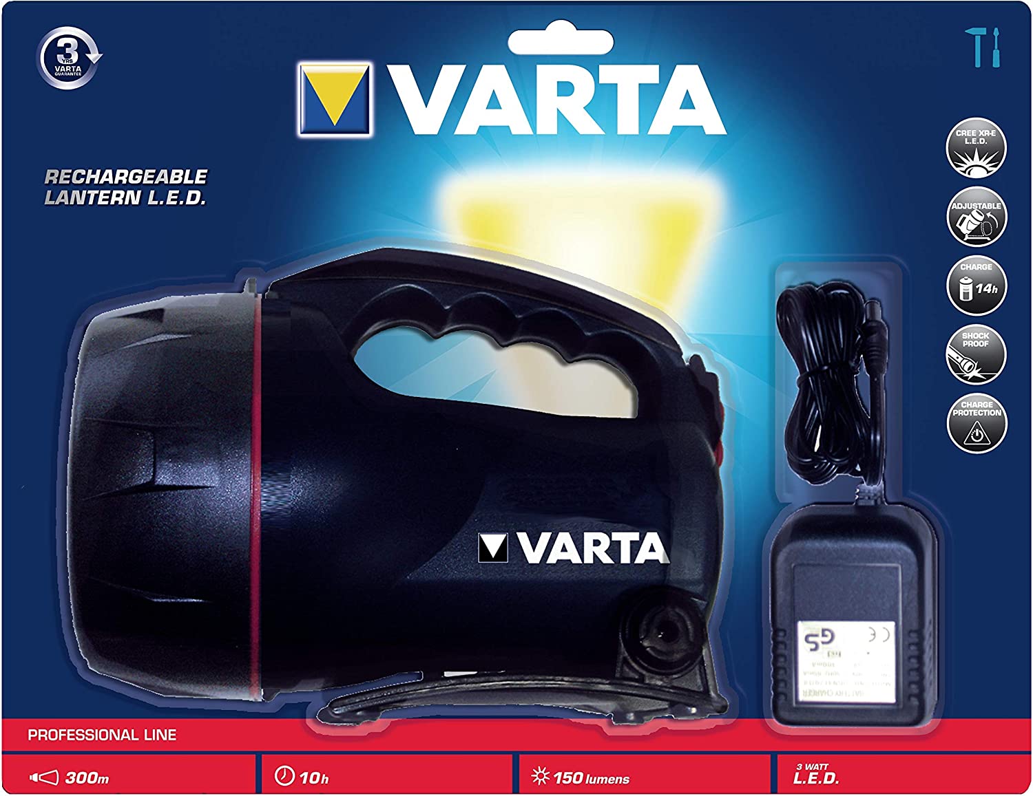 Ліхтарик Varta Rechargeable Lantern LED (18682101401) ціна 3097 грн - фотографія 2