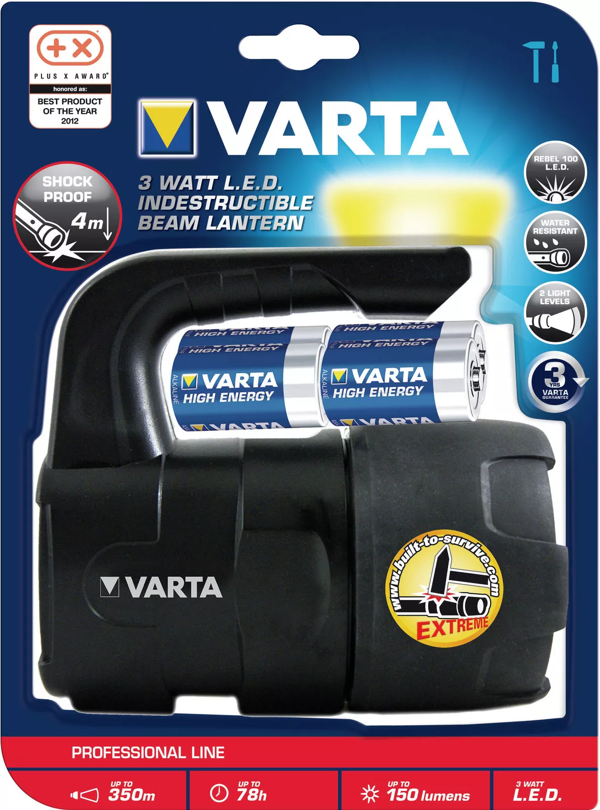 в продаже Фонарик Varta Indestructible lantern LED 4*C 3WATT (18750101421) - фото 3