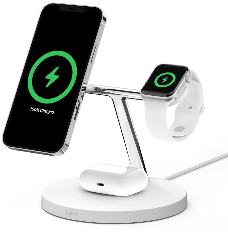 Зарядний пристрій Belkin MagSafe iPhone 12 3in1 Wireless Charger,white (VWIZ009VFWH) характеристики - фотографія 7