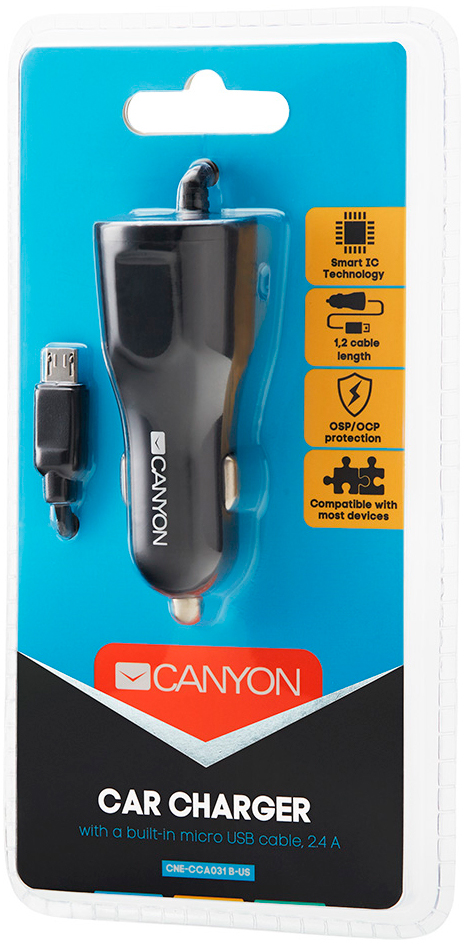 в продажу Зарядний пристрій Canyon 1xUSB car adapter (CNE-CCA033B) - фото 3
