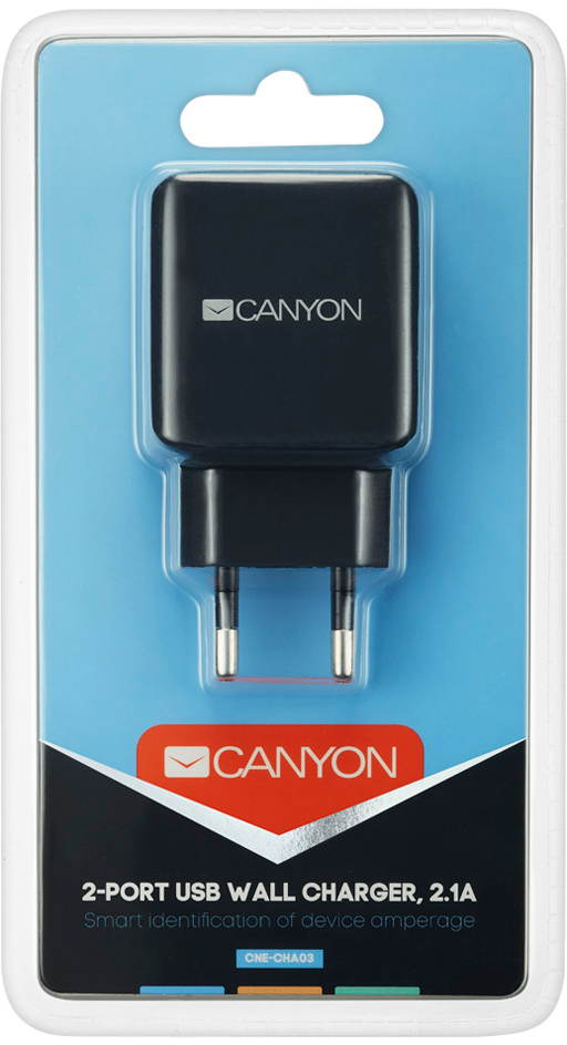 Зарядное устройство Canyon 2xUSB AC (CNE-CHA03B) цена 295.00 грн - фотография 2