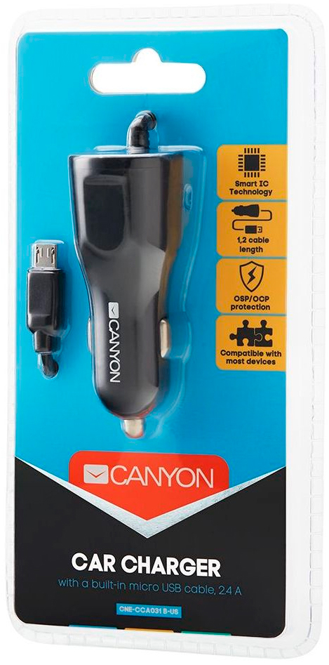 Зарядное устройство Canyon C-031/US Universal 1xUSB car adapter (CNE-CCA031B-US) цена 294.00 грн - фотография 2