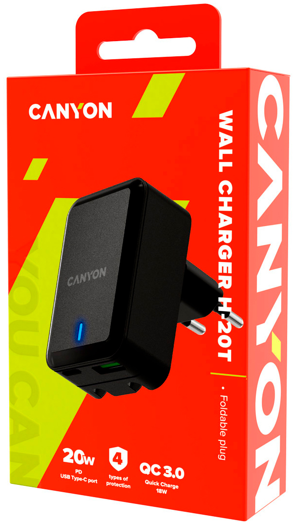 в продажу Зарядний пристрій Canyon PD 20W/QC3.0 18W (CNS-CHA20B) - фото 3