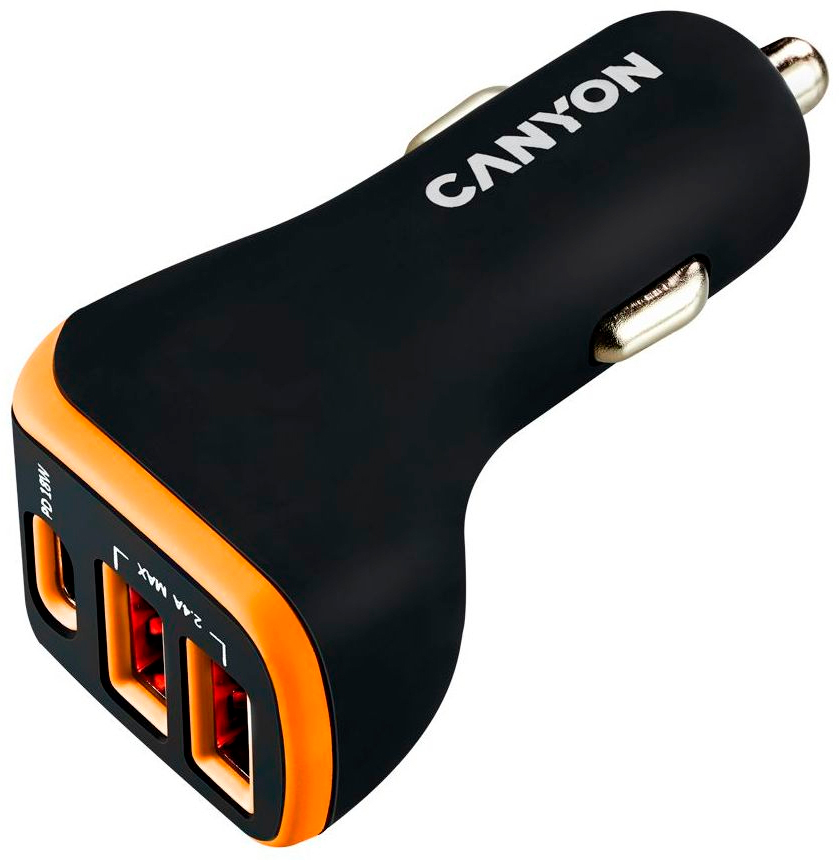 Зарядное устройство Canyon Universal 3xUSB car adapter (CNE-CCA08BO)