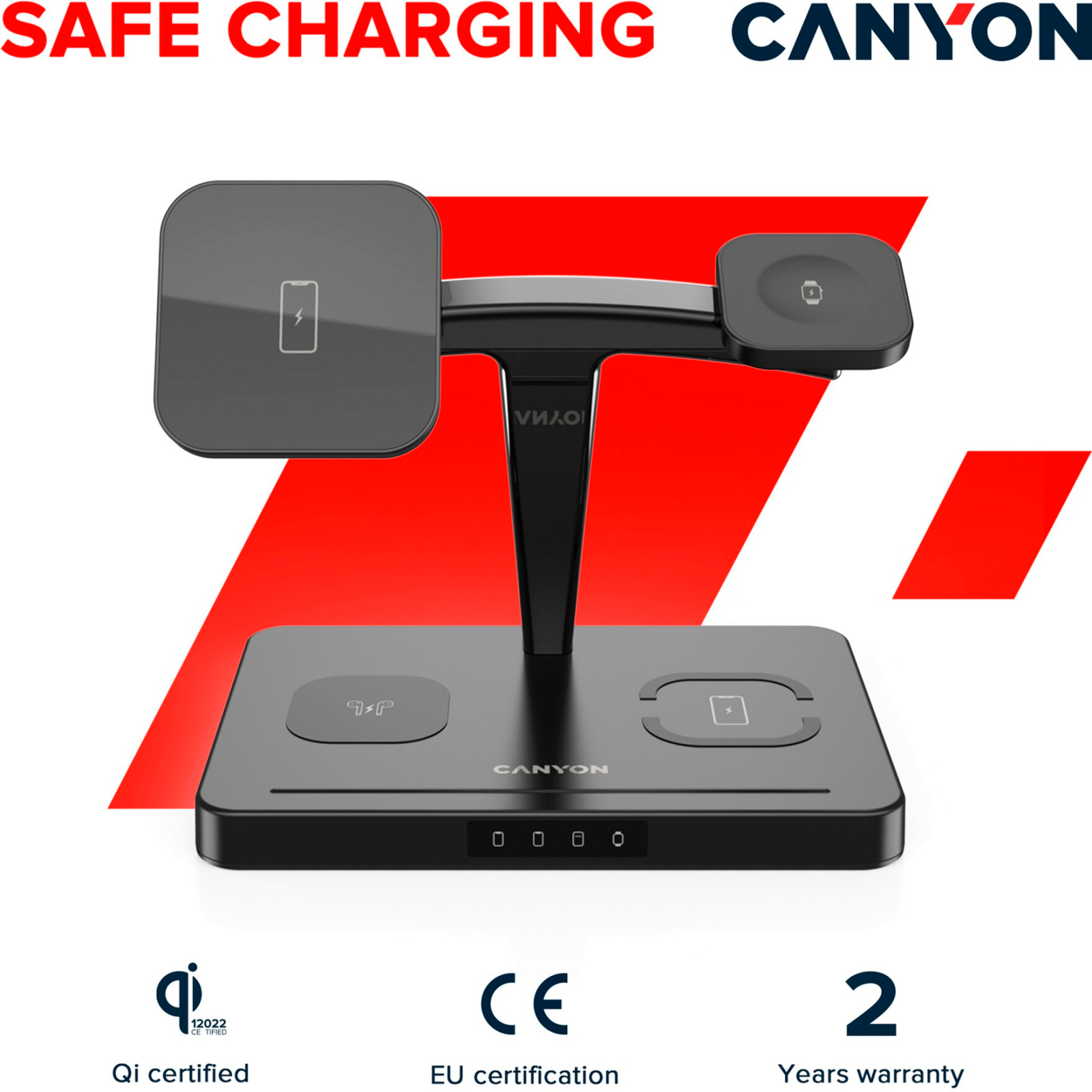 Зарядний пристрій Canyon WS-404 4in1 Wireless charger (CNS-WCS404B) відгуки - зображення 5