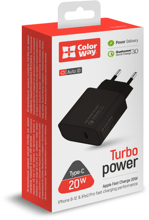 Зарядний пристрій ColorWay PD USB Type-C 20W V2 (CW-CHS026PD-BK) інструкція - зображення 6