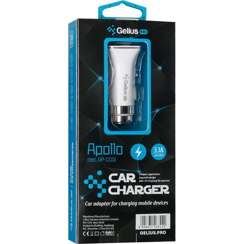 продаємо Gelius Pro Apollo GP-CC01 2USB 3.1A White (00000071432) в Україні - фото 4