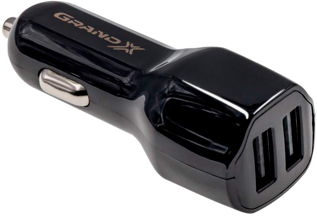 Grand-X 2,1A, 12-24V, Black 2USB 5V/2.1A (CH-26)