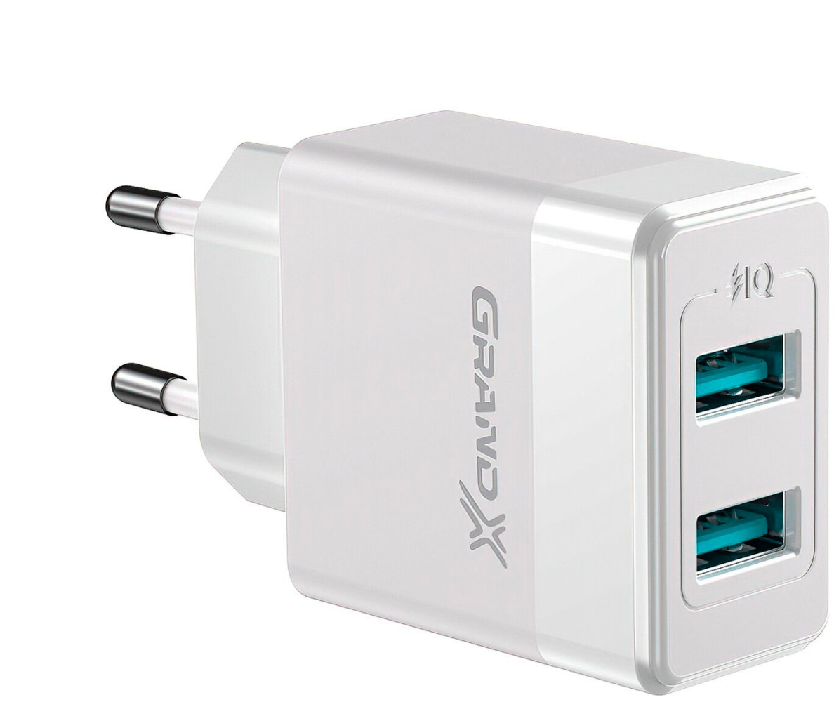 Grand-X 2USB 5V 2,4A White (CH-50W)