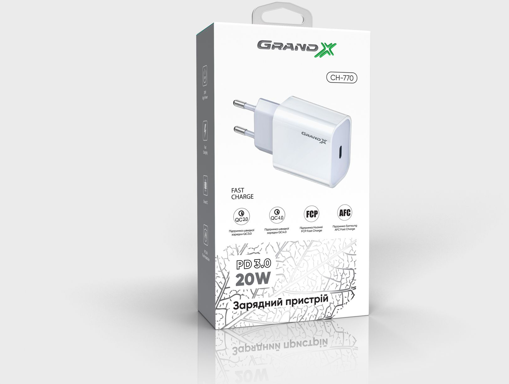 Зарядное устройство Grand-X USB-C 20W PD3.0 Apple + cable PD Lightning (CH-770L) цена 298.00 грн - фотография 2