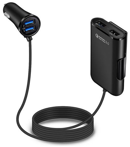 Зарядний пристрій XoKo CQC-410 4 USB, 8A, QC 3.0, Black (CQC-410-BK)