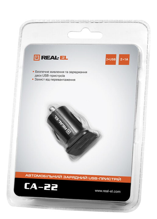 Зарядное устройство Real-El CA-22 black (EL123160005) цена 129.00 грн - фотография 2
