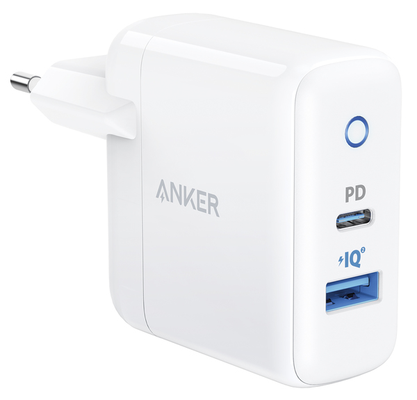 Характеристики зарядний пристрій Anker PowerPort PD+ 2 – 20W 1xPD & 15W 1xUSB (A2636G21)