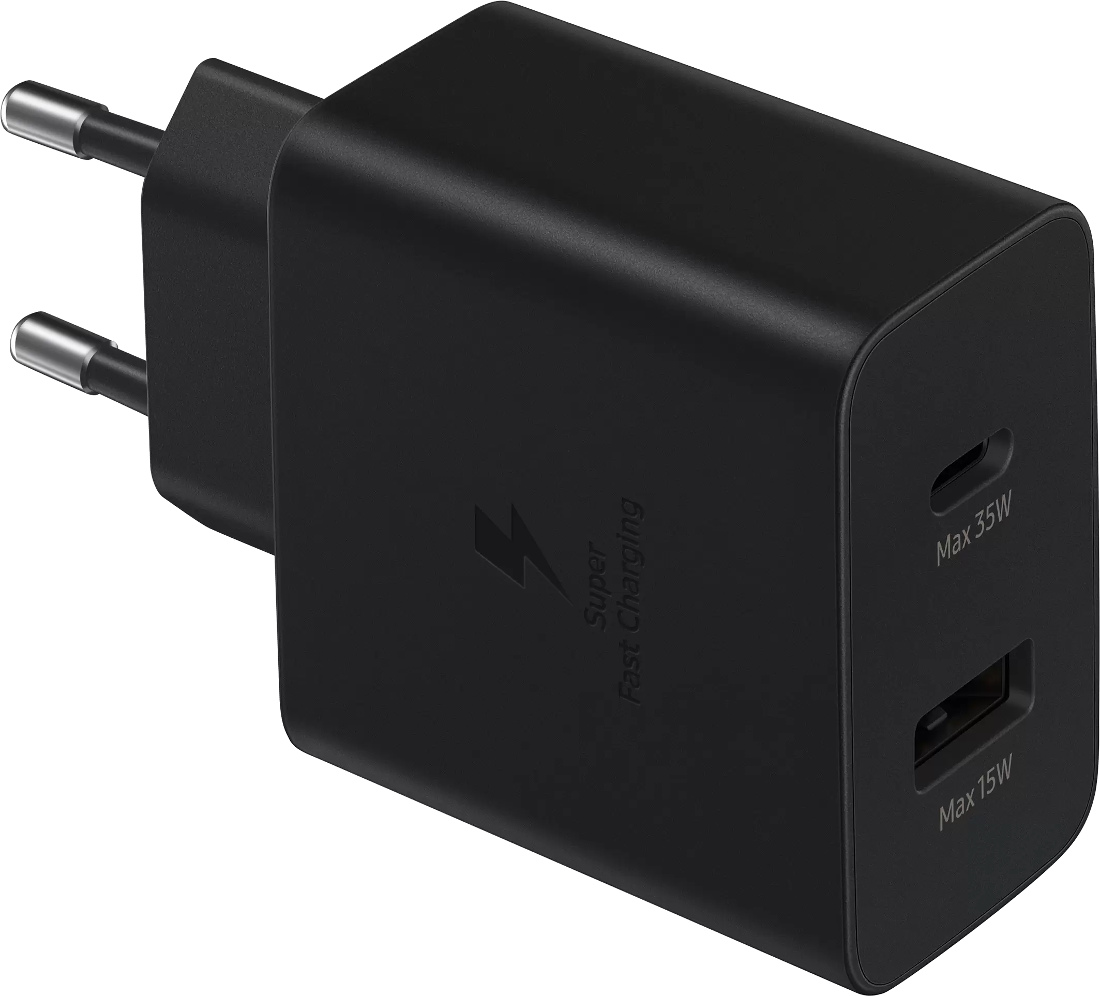 Зарядное устройство Samsung 35W Charger Duo USB-C+USB black (EP-TA220NBEGRU) в интернет-магазине, главное фото