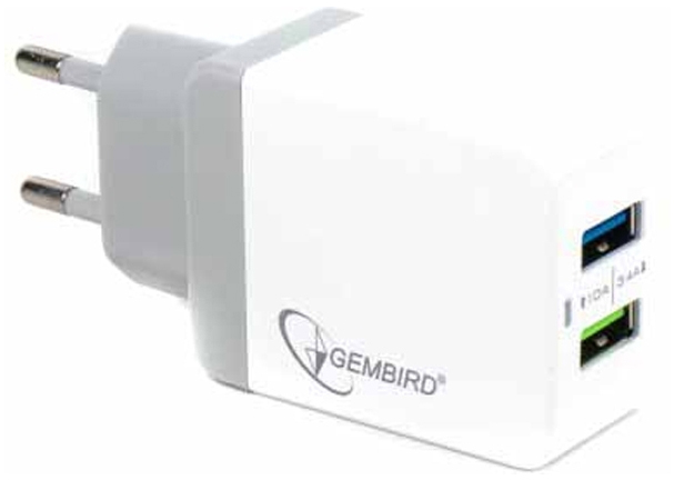 Зарядное устройство Gembird 2 USB (5V/3.4A) (MP3A-UC-AC10)