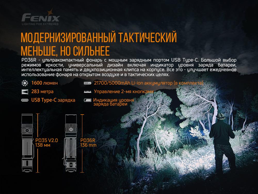 Ліхтарик Fenix PD36R характеристики - фотографія 7