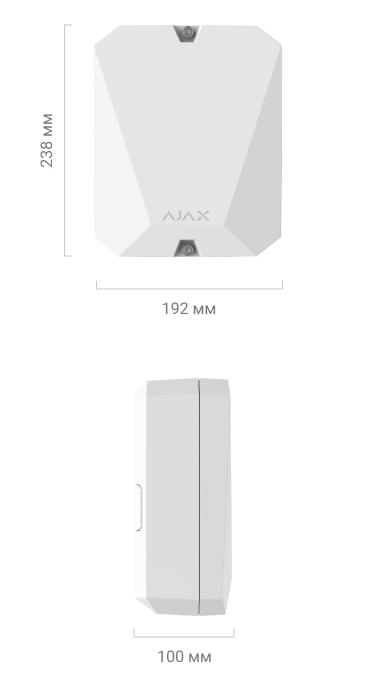 Ajax Hub Hybrid (4G) White (Дротовий) Габаритні розміри