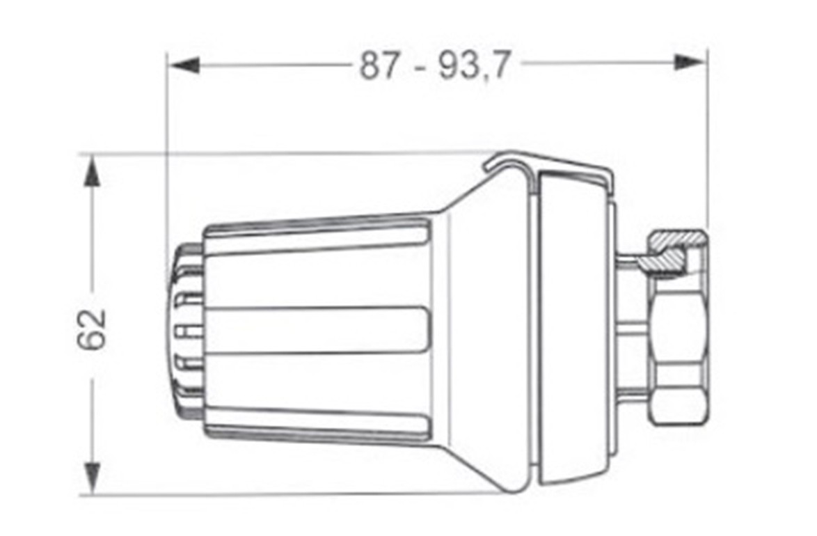 Danfoss RAS-CK + RLV-KS 1/2" (013G5276) Габаритные размеры