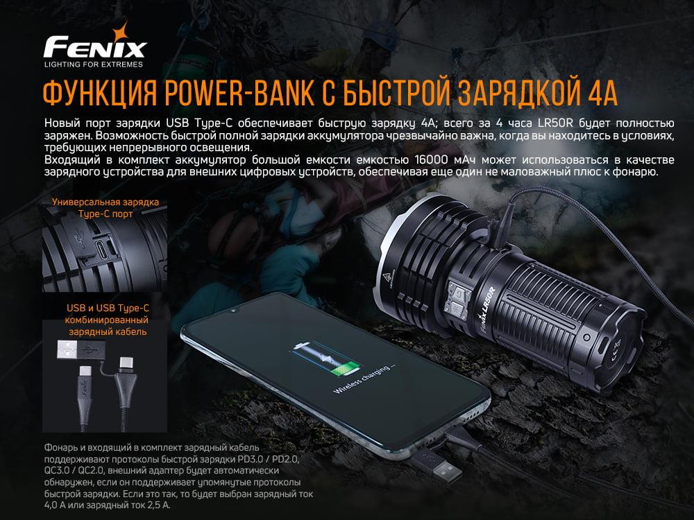 огляд товару Ліхтарик Fenix LR50R - фотографія 12