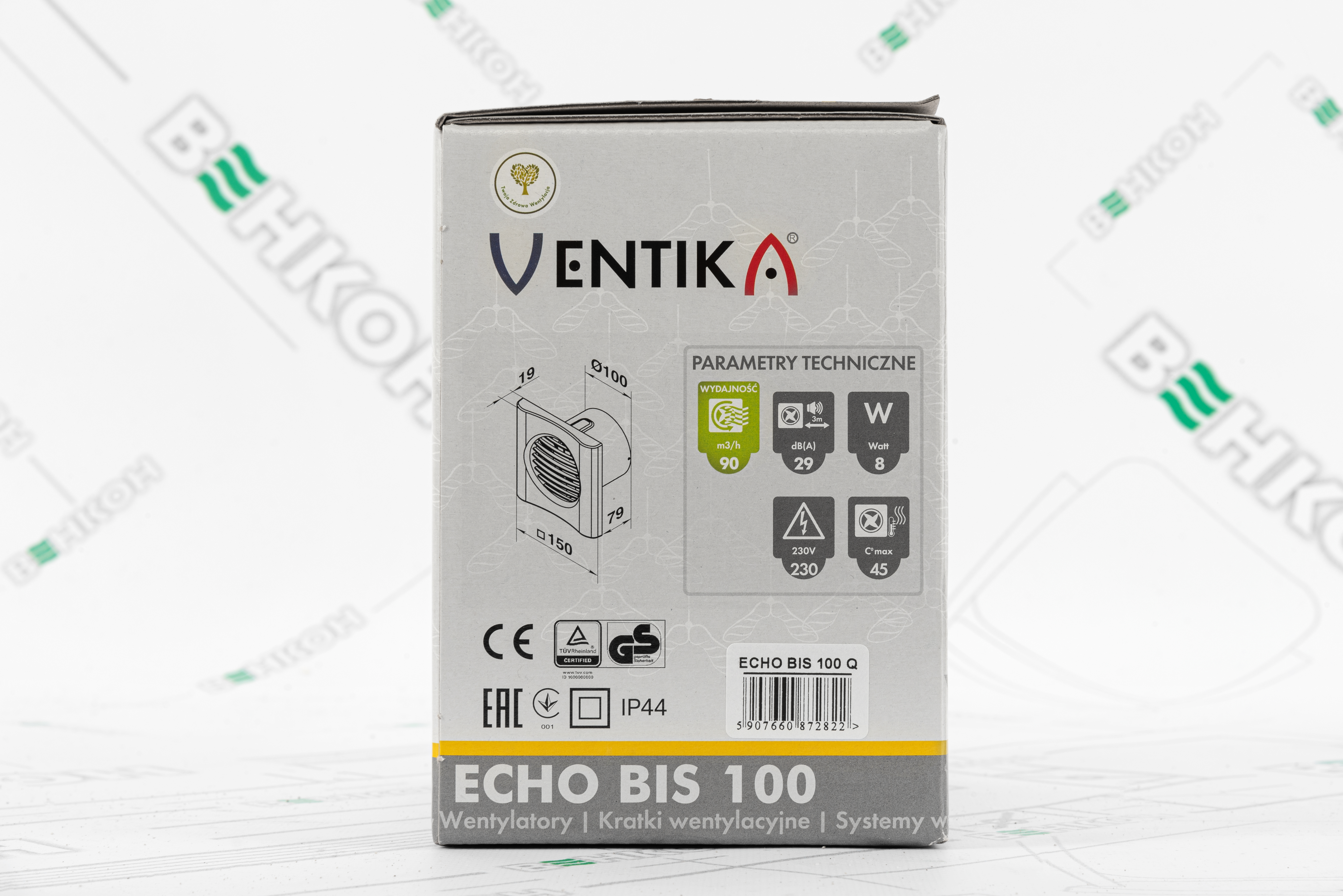 Вытяжной вентилятор Ventika Echo Bis 100 Q характеристики - фотография 7