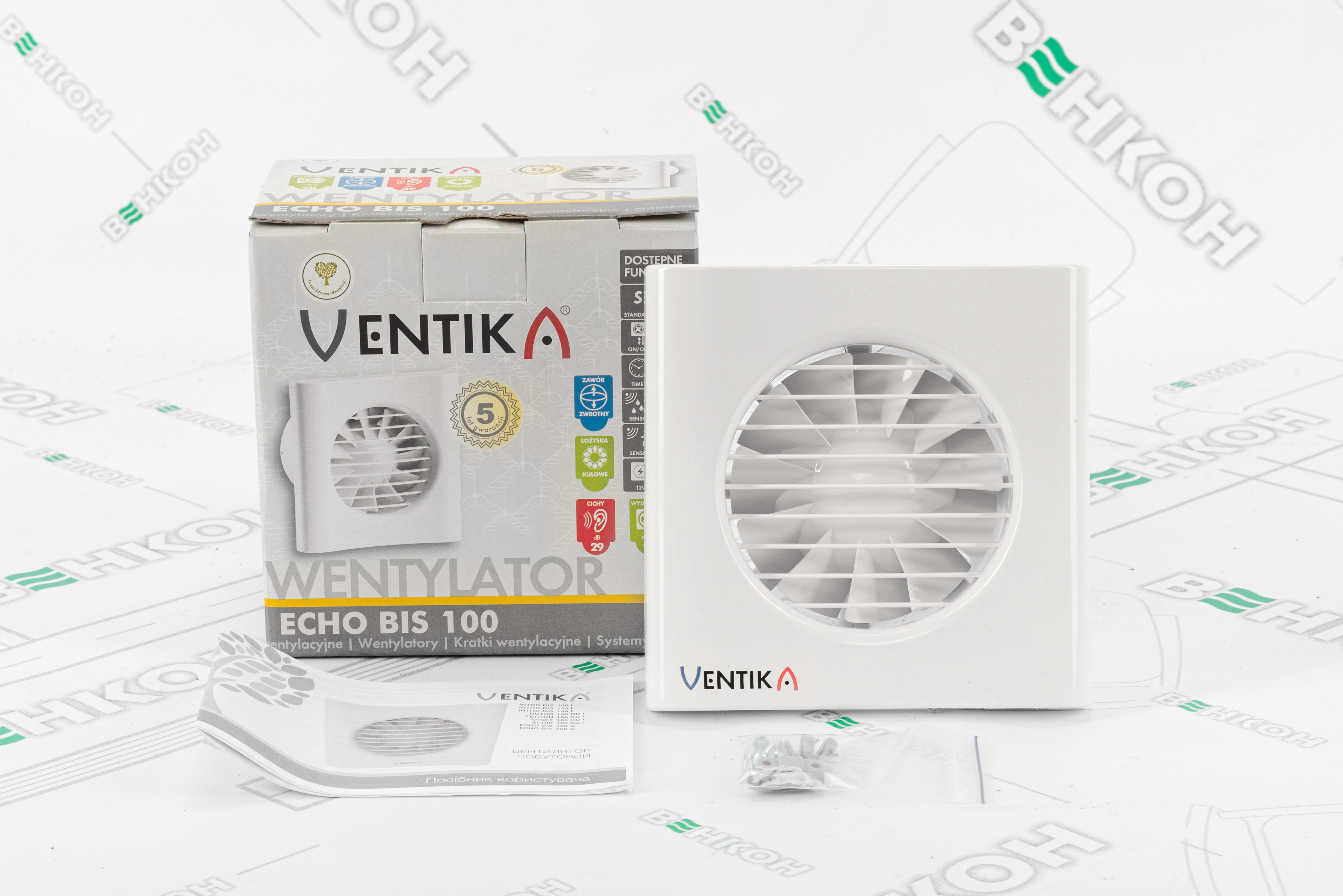 Вытяжной вентилятор Ventika Echo Bis 100 Q обзор - фото 8