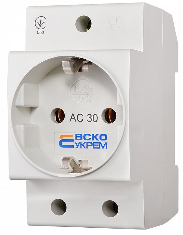 Розетка Аско-Укрем AC30 2Р+РЕ (A0150010104)