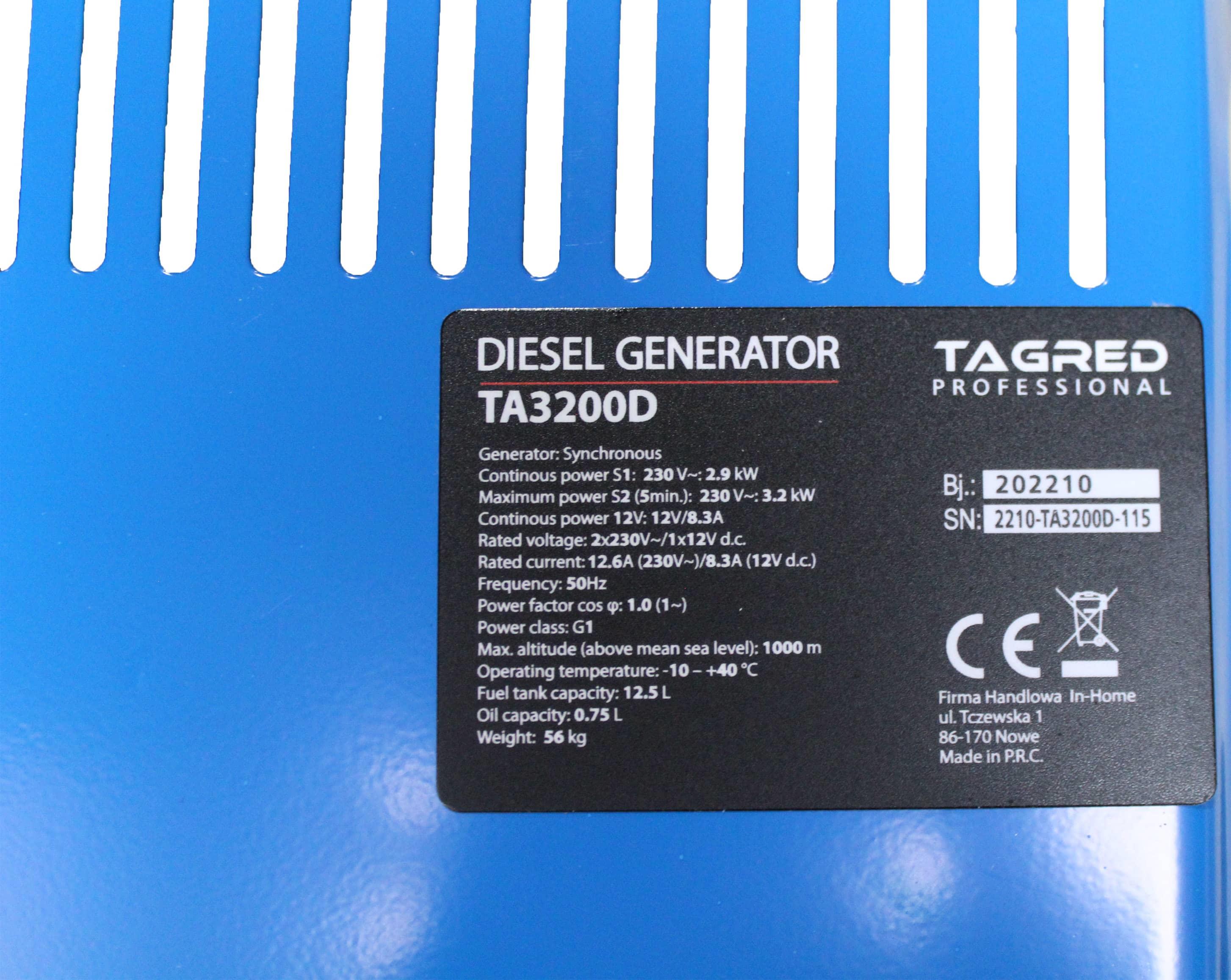 Генератор Tagred TA3200D обзор - фото 8
