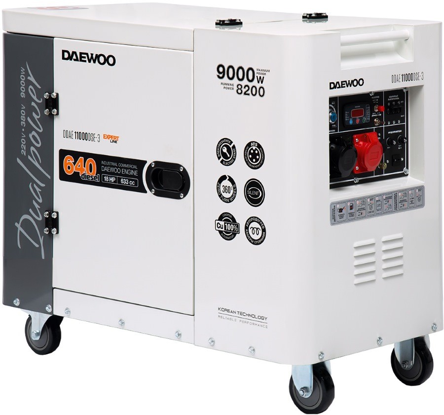Генератор на 380В Daewoo DDAE 11000DSE-3
