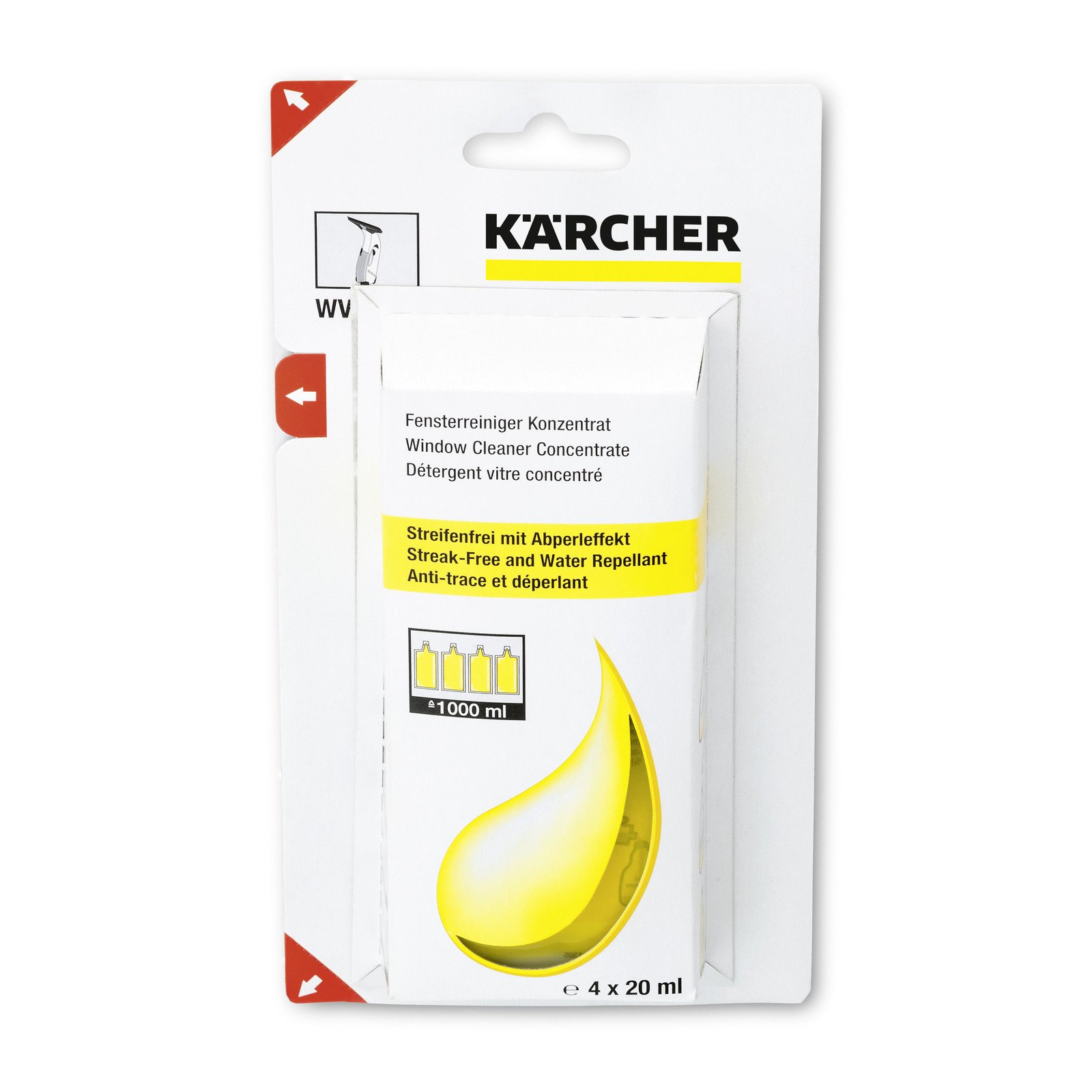 Цена средство Karcher для чистки стекол, концентрат 4х20 мл (6.295-302.0) в Киеве