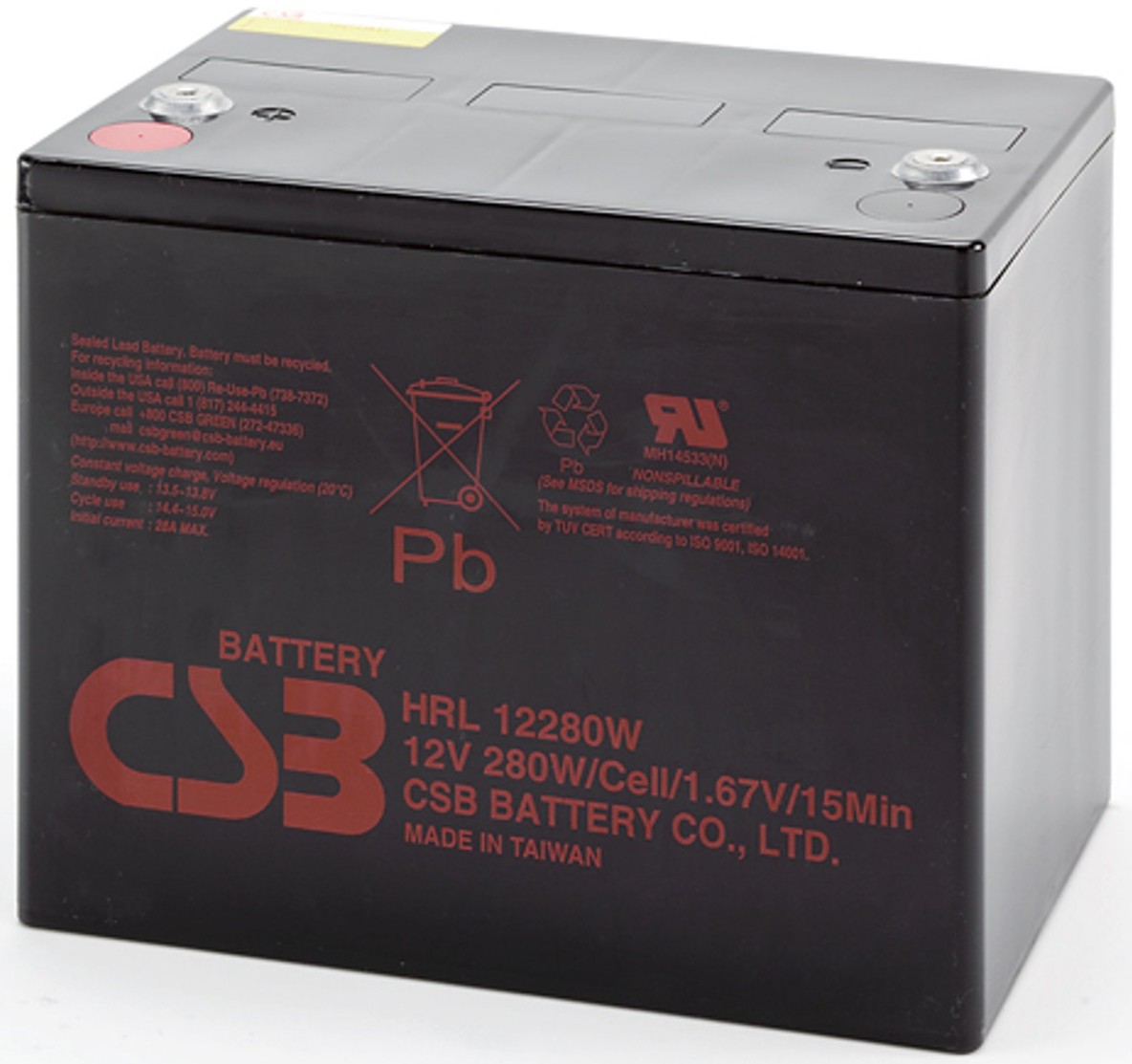 Характеристики аккумулятор 75 a·h CSB 12V 75Ah (HRL12280WFR)