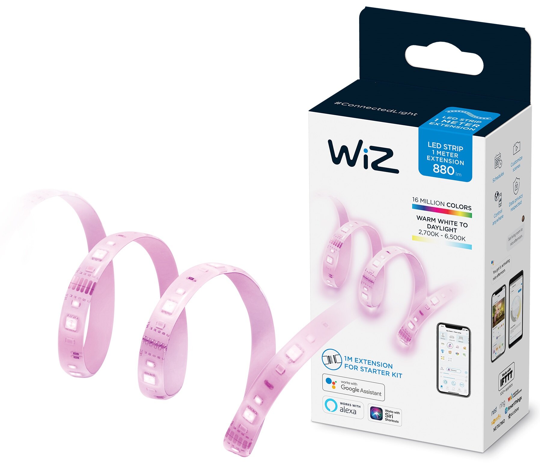 Світлодіодна стрічка WiZ Led Strip Colors & Tunable Whites Extension 1m (9290025321) ціна 199.00 грн - фотографія 2