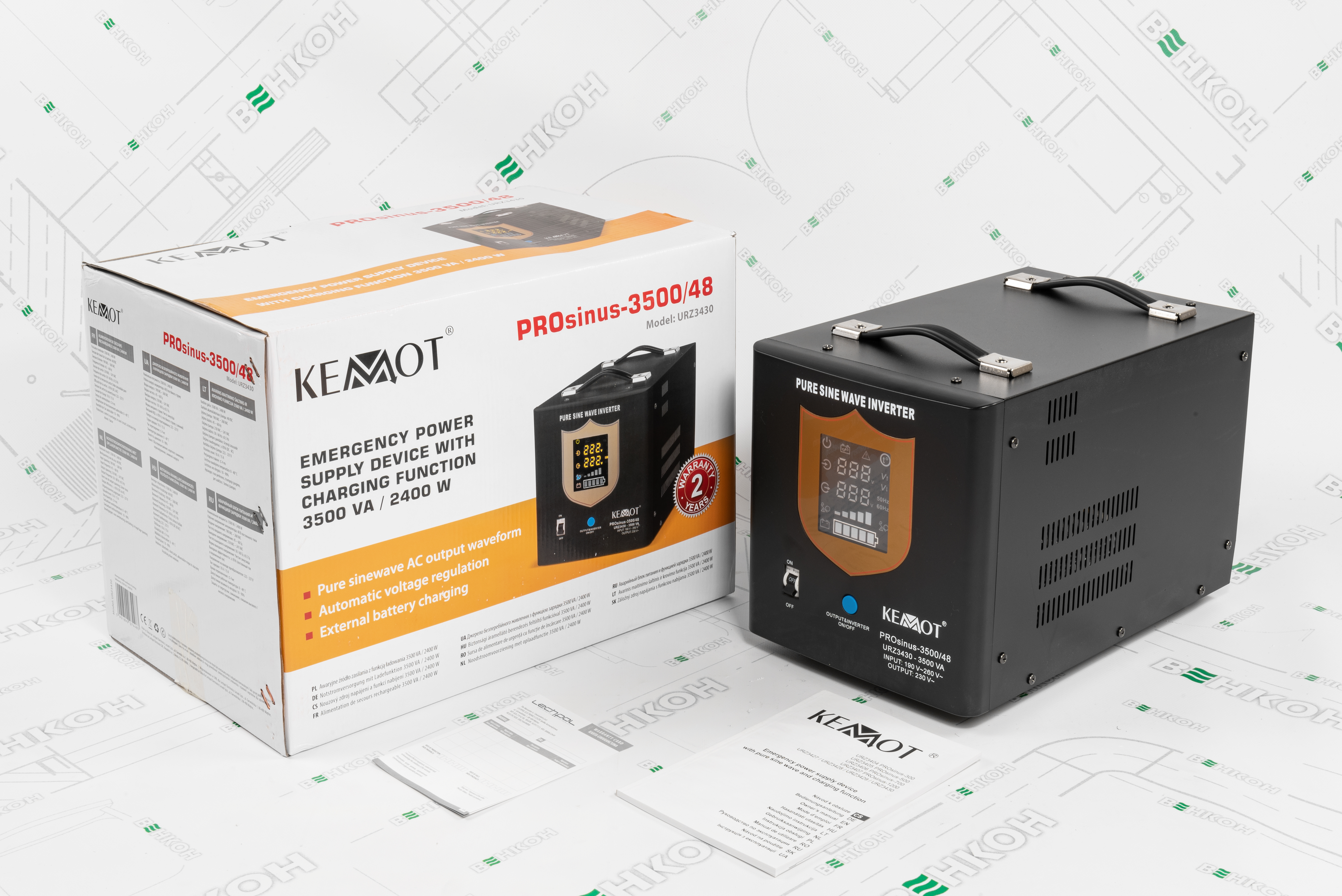 обзор товара Система резервного питания Kemot PROSinus-3500/48 (URZ3430) + Pytes E-BOX-48100R - фотография 12