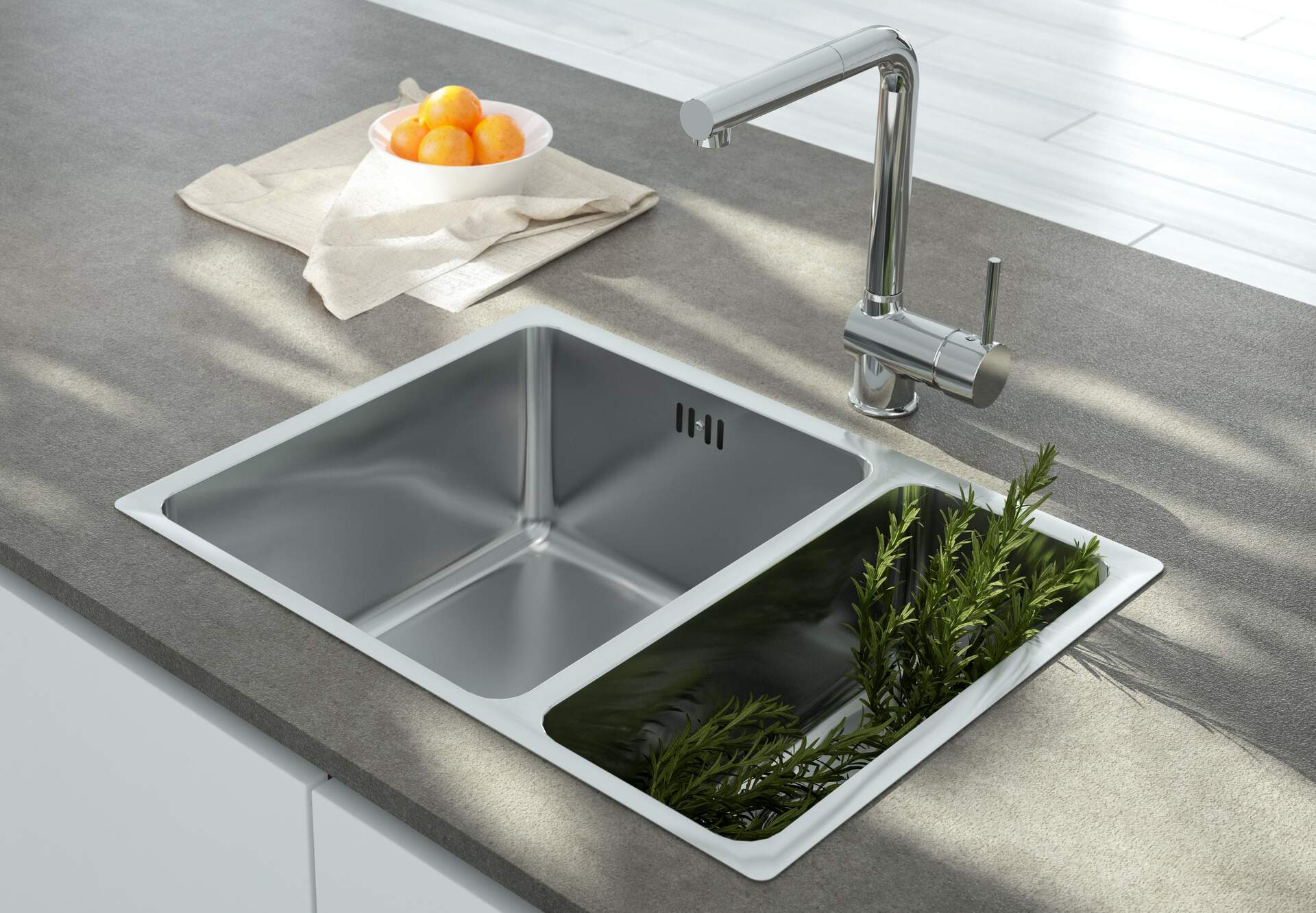 Кухонна мийка Deante Egeria 580х440х200мм (ZPE_050C) ціна 11949.00 грн - фотографія 2