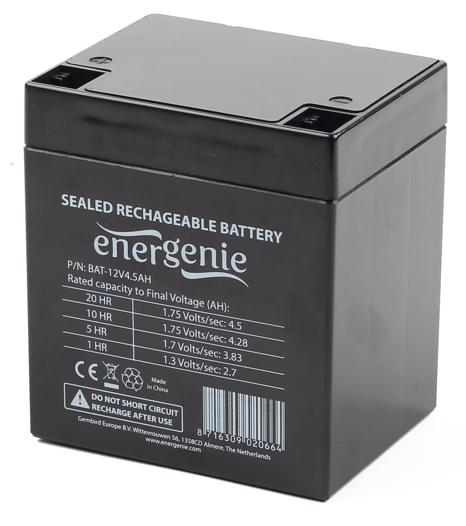 Аккумулятор EnerGenie BAT-12V4.5AH