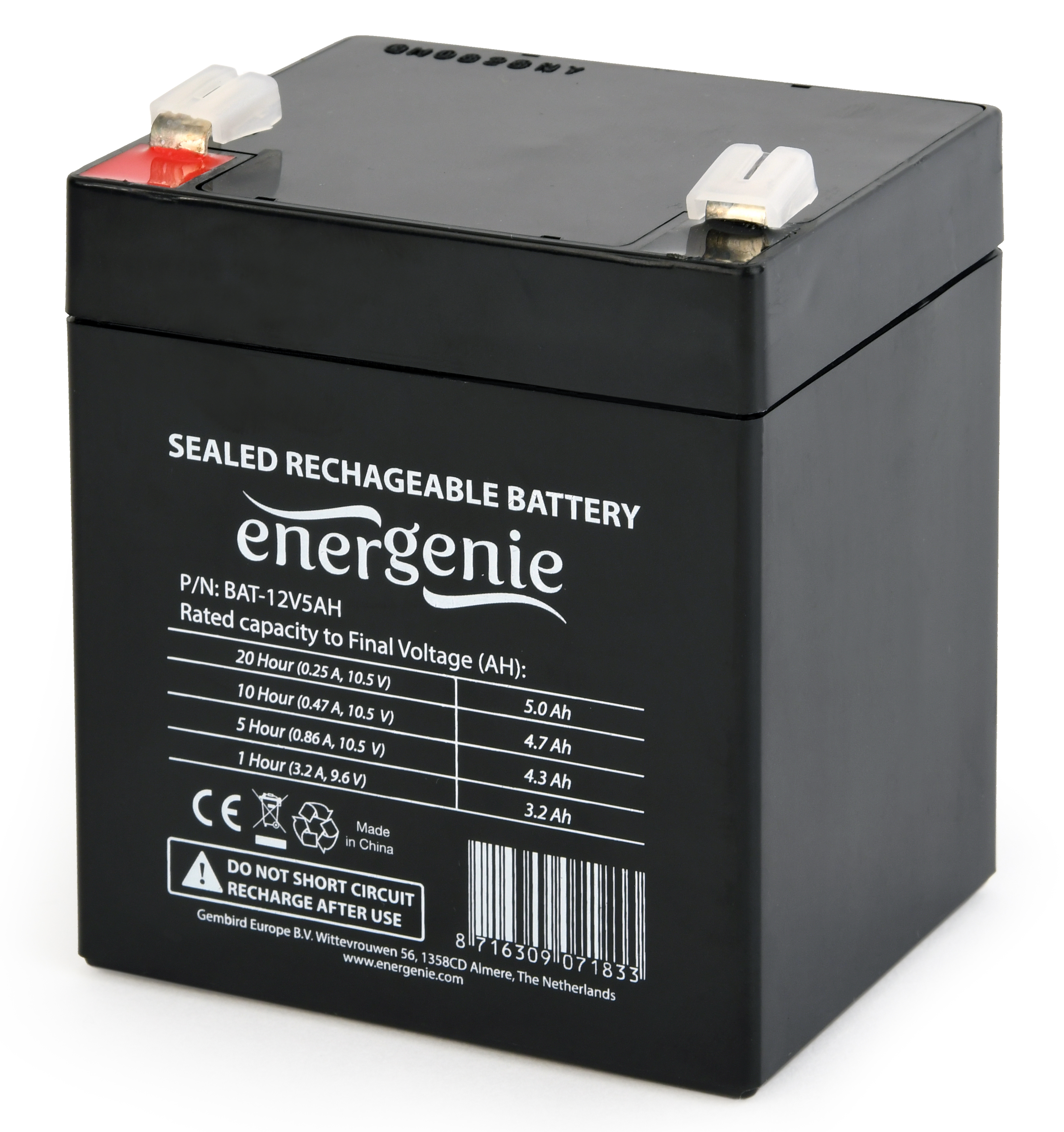 Характеристики акумулятор EnerGenie BAT-12V5AH
