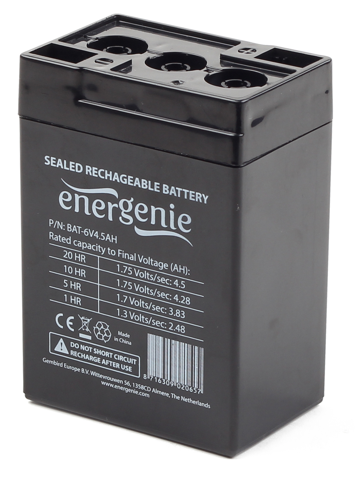 Купить аккумулятор EnerGenie BAT-6V4.5AH в Херсоне