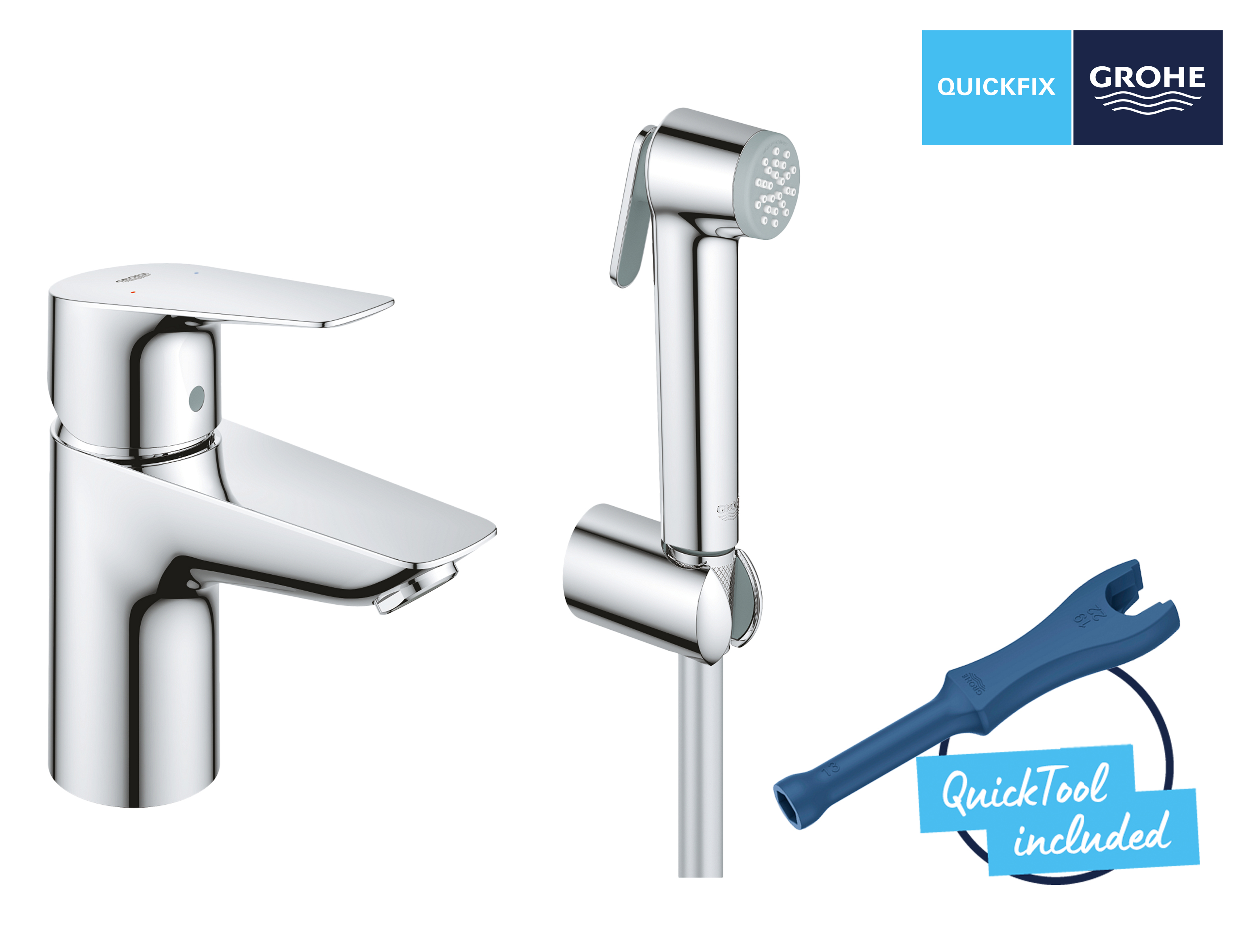 Змішувач для умивальника та біде Grohe QuickFix Start Edge 23773001 ціна 3999.00 грн - фотографія 2