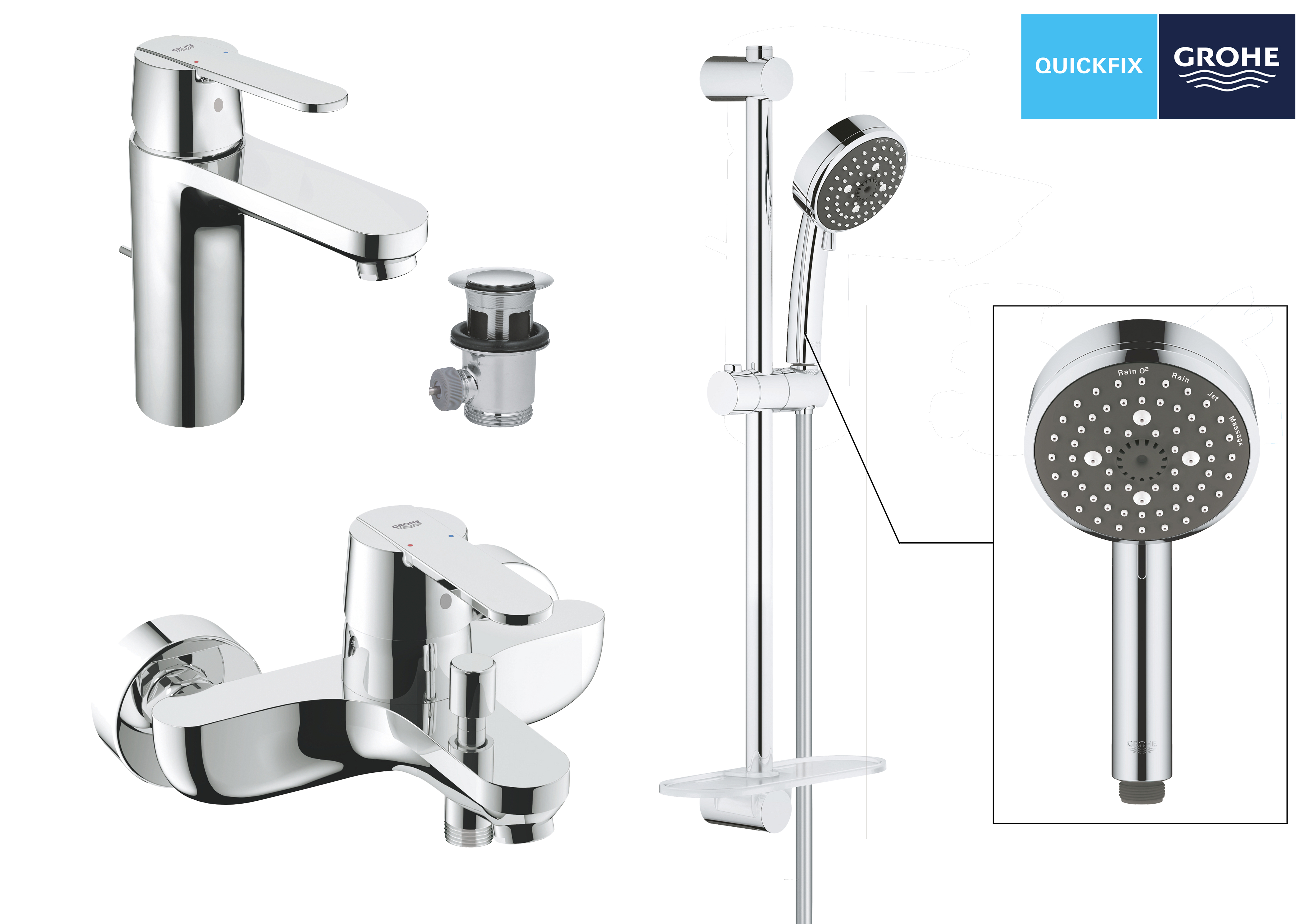 Смеситель для ванны Grohe QuickFix Get UA202702MQ цена 11315 грн - фотография 2