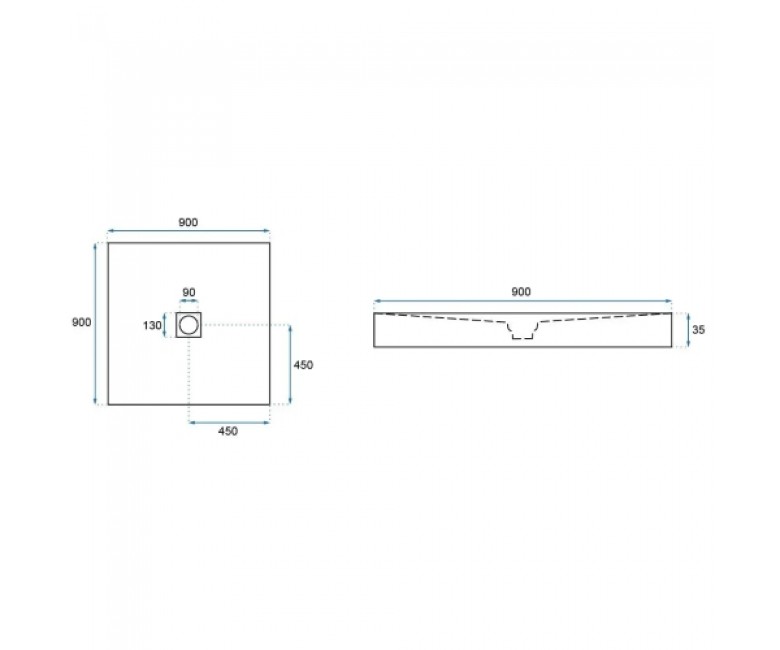 Rea Black Rock 90x90 (REA-K4581) Габаритні розміри