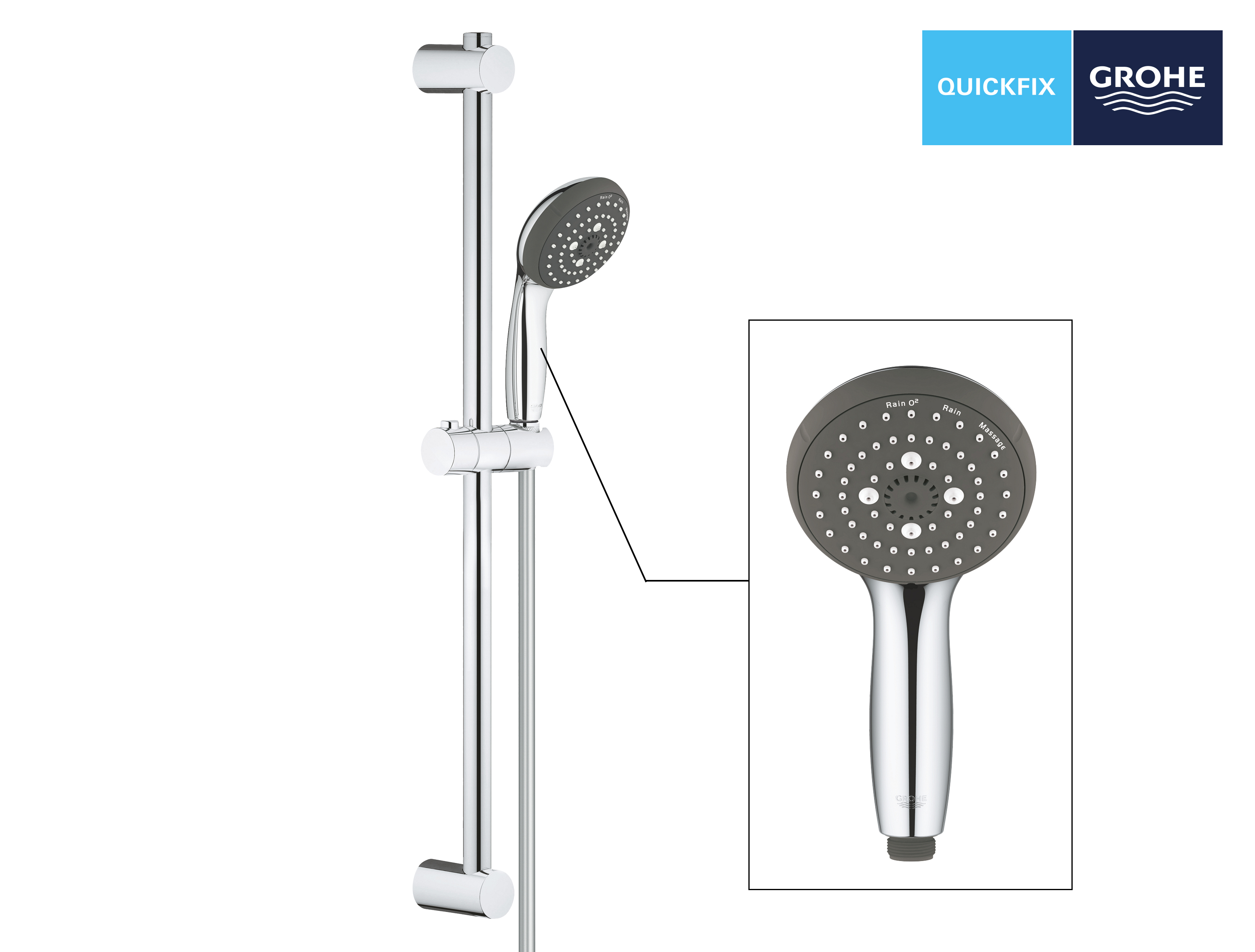 Душевой набор Grohe QuickFix Vitalio Start 26032000 цена 2951 грн - фотография 2