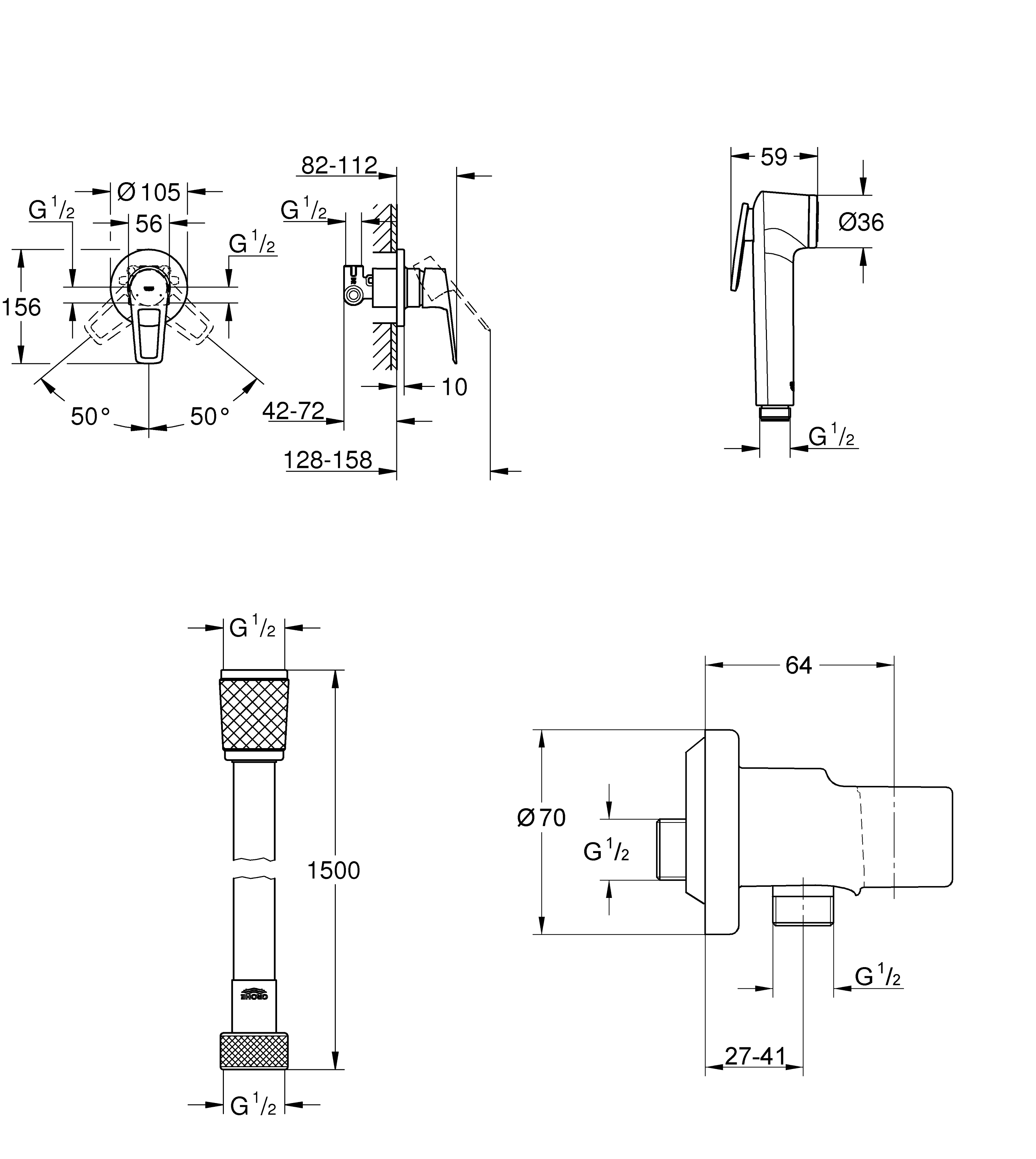 Смеситель для биде Grohe QuickFix Bau Loop UA202406QF отзывы - изображения 5