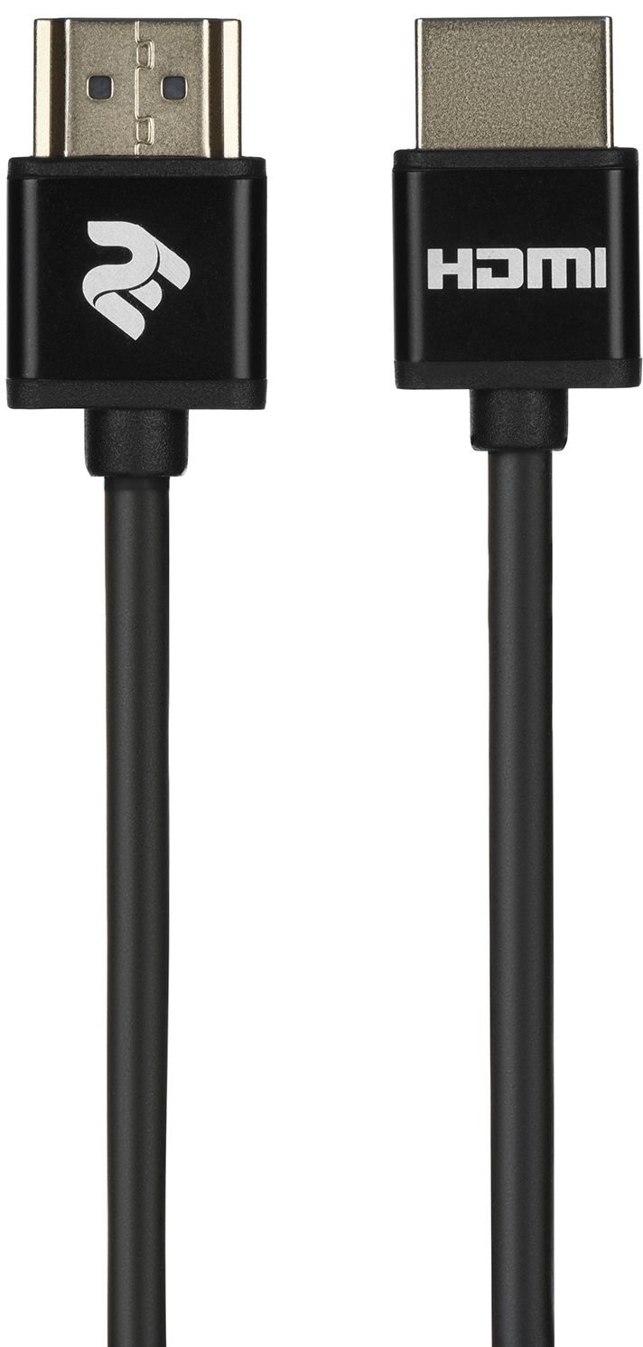 Кабель мультимедийный 2E HDMI 2.0 (AM/AM) Slim High Speed Alumium 2m Black в интернет-магазине, главное фото