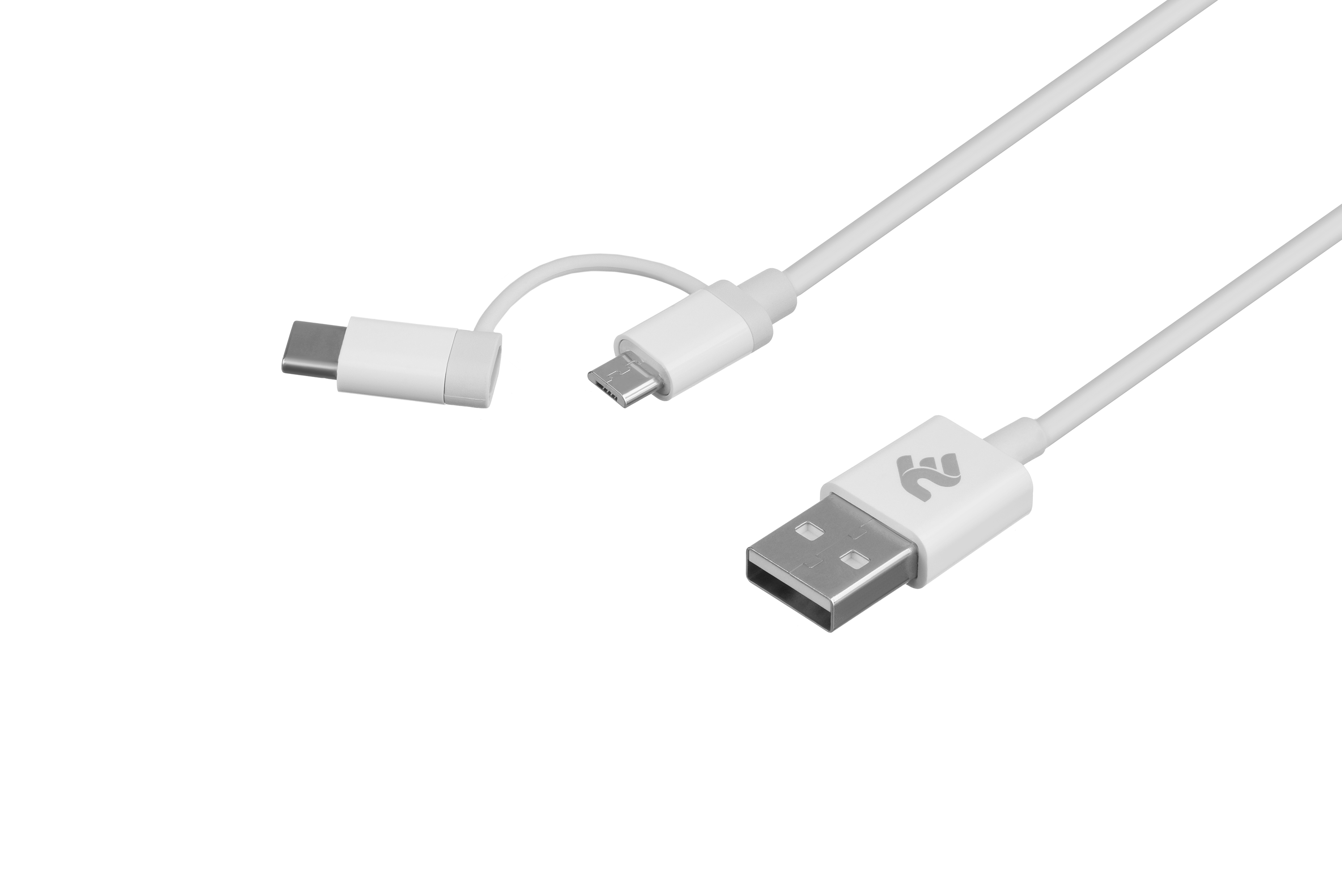 Кабель 2E USB 2.0 - MicroUSB + Type C [2E-CCMTAB-WT] цена 78.40 грн - фотография 2