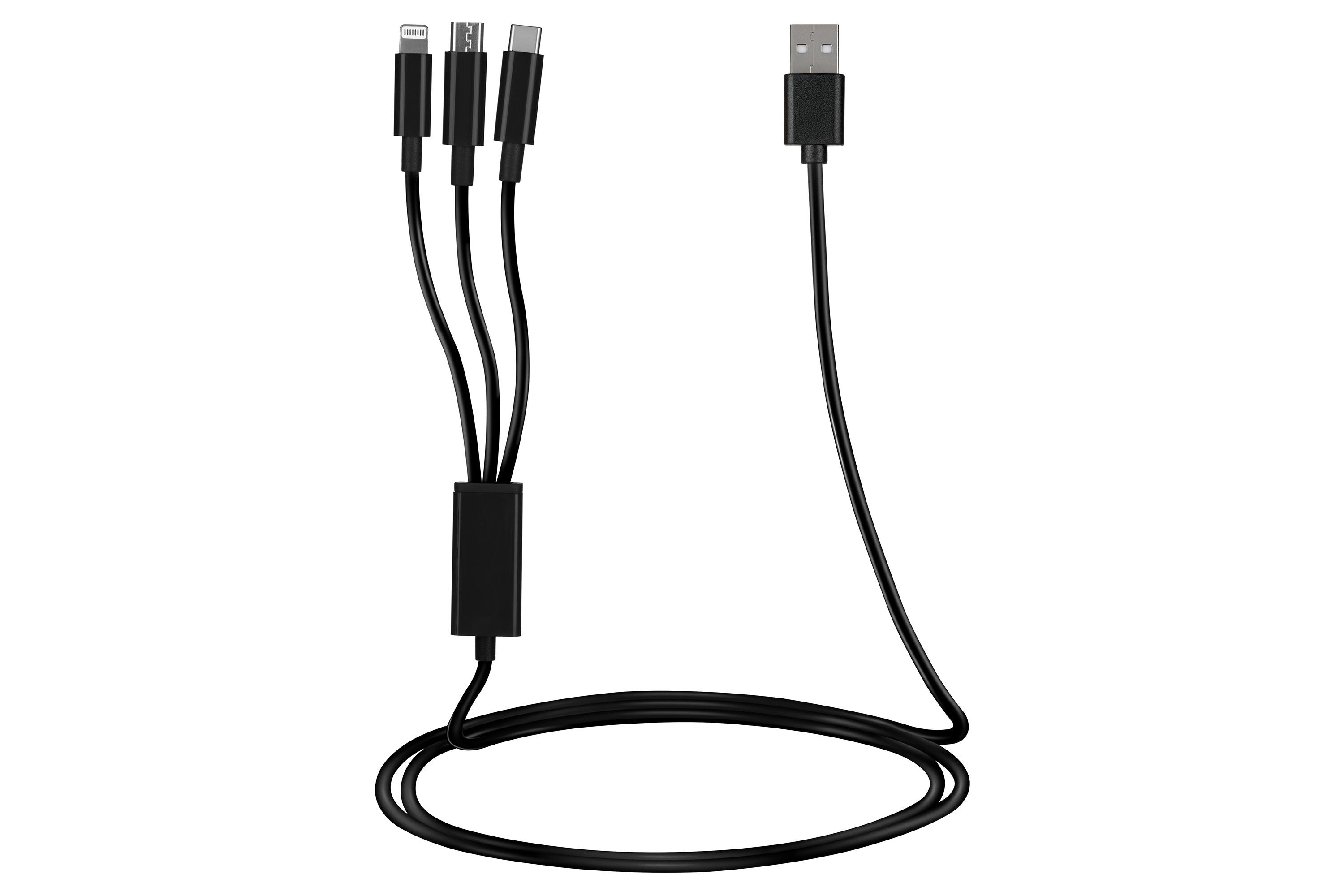 в продажу Кабель 2E USB 3 in 1 Micro/Lightning/Type C, [2E-CCMTLAB-BL] - фото 3