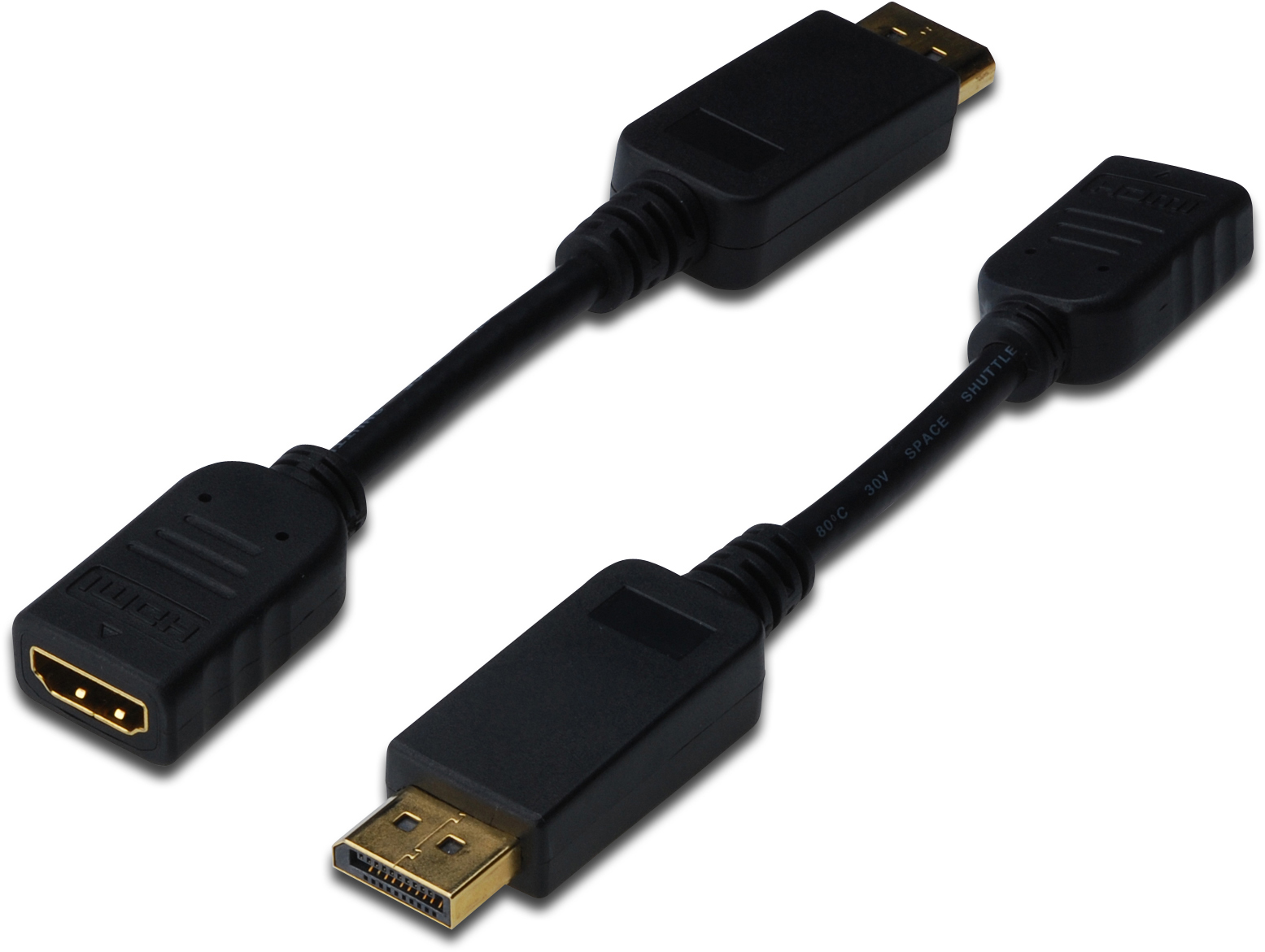 Перехідник Digitus DisplayPort to HDMI (AM/AF) 0.15m Black