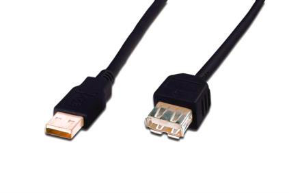 Кабель Digitus USB 2.0 (AM/AF) 5.0m [Black] в интернет-магазине, главное фото